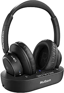 Wireless Headphones for TV, TV Headphones Wireless for Seniors with Charging Dock, Ideal Gifts for Seniors, 65H Playtime Plug-Play, Assistive Hearing, Low Latency, Perfect for Elderly Seniors